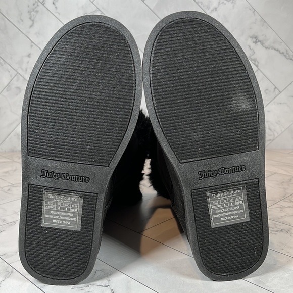 NWT Juicy Couture Juicy Couture Womens Koded Faux Fur Black 6M - Picture 10 of 10